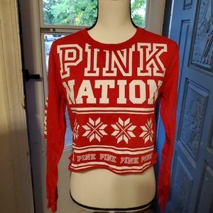 Red Victoria Long sleeve Crop Top